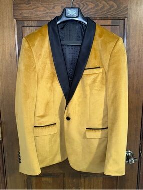Golden Velvet Tuxedo Blazer